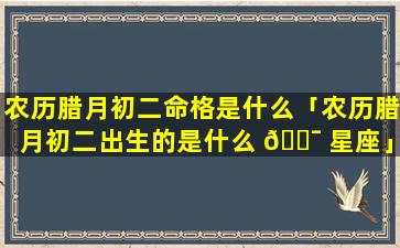 农历腊月初二命格是什么「农历腊月初二出生的是什么 🐯 星座」